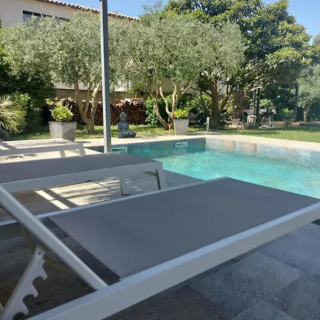 Belle Tranquille Climatisée Villa Poulx